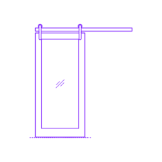 Buildings Surface Mounted Doors Single Glass 1 Panel Tracing Svg Vector, Free Vectors File